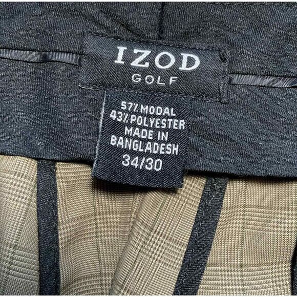 Izod Perform Function Brown Plaid Gol Pants Men's‎ 34x30 - Picture 3 of 4